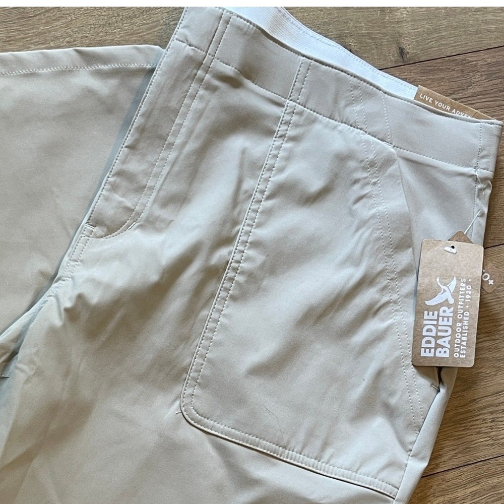 Eddie Bauer Women's WR Horizon High Rise Crop Pants Size 18 Pumice 50+UPF New